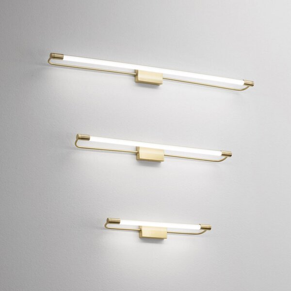 Fabas Luce Aplică de perete LED Rapallo, alamă, IP44, 60 cm, Auriu / Alamă, Hol, Metal, Modern
