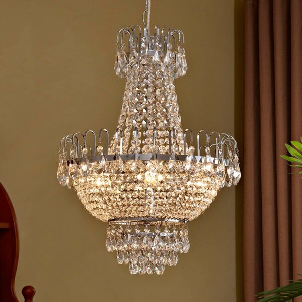 Lindby Candelabru Casparia, cromat, cristal, E14, reglabil, Transparent, Camera de zi / sufragerie, Cristal, Antichitate