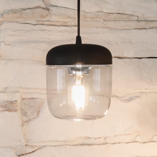 UMAGE Acorn lampă suspendată negru/oțel, reglabil, Negru, Camera de zi / sufragerie, Sticlă, Design