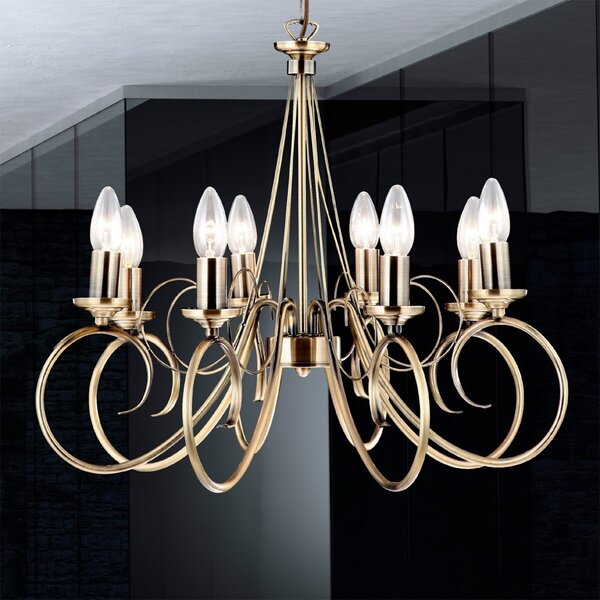 Globo Lampă suspendată TRUNCATUS de atmosferă, 8 becuri, reglabil, Bronz / Alamă Veche, Camera de zi / sufragerie, Metal, Antichitate