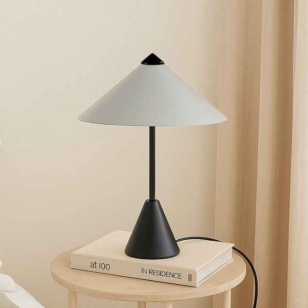 Lindby Lampă de masă Norvik, înălțime 35 cm, negru/gri, metal, Negru, Camera de zi / sufragerie, Metal, Modern