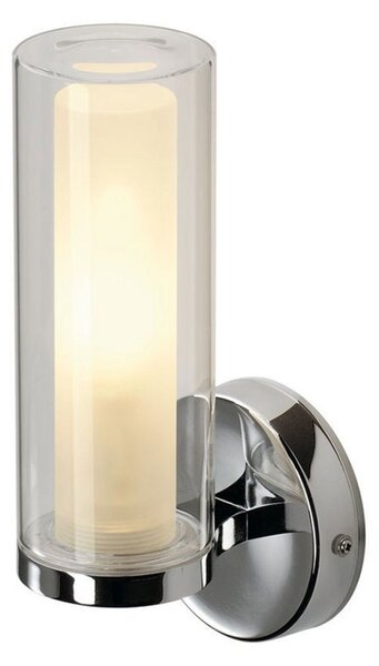 SLV Aplică WL 106, IP44, flacără simplă, reglabil, Metalic, Baie, Sticlă, Modern