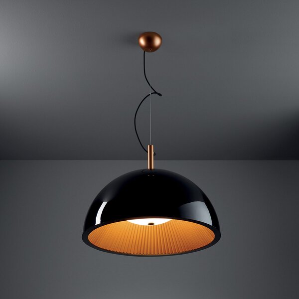 LEDS-C4 Umbrella lampă suspendată, negru, Ø 60 cm, reglabil, Negru, Camera de zi / sufragerie, Metal, Design