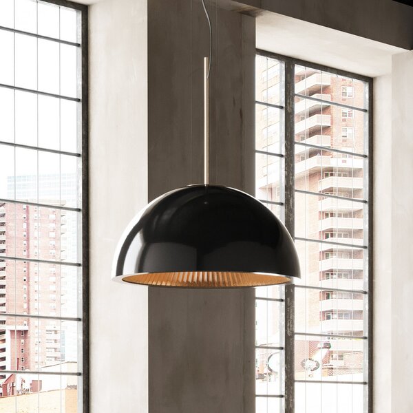 LEDS-C4 Umbrella lampă suspendată, negru, Ø 60 cm, reglabil, Negru, Camera de zi / sufragerie, Metal, Design
