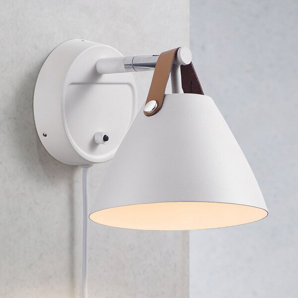 DFTP by Nordlux Aplică de perete Strap cu curea din piele, albă, Alb, Camera de zi / sufragerie, Metal, Modern
