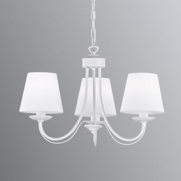 Trio Lighting Candelabru Cortez, alb, 3 becuri, reglabil, Alb, Camera de zi / sufragerie, Metal, Pandantiv cu flacără multiplă