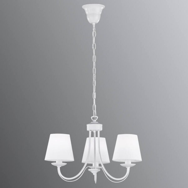 Trio Lighting Candelabru Cortez, alb, 3 becuri, reglabil, Alb, Camera de zi / sufragerie, Metal, Pandantiv cu flacără multiplă