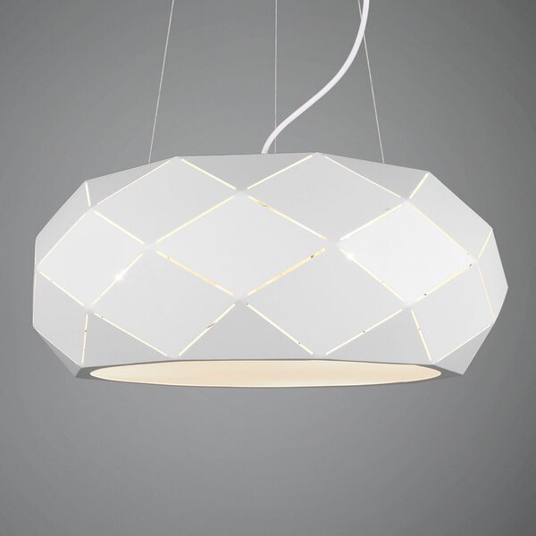 Trio Lighting Lampă suspendată Zandor, alb, reglabil, Alb, Camera de zi / sufragerie, Metal, Modern