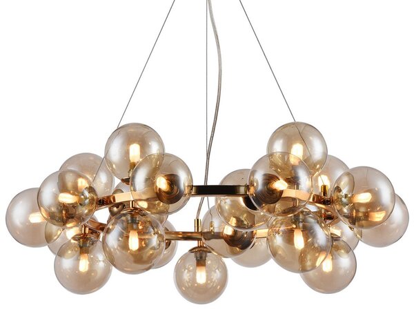 Maytoni Lampă suspendată rotundă Dallas, auriu, reglabil, Auriu / Alamă, Camera de zi / sufragerie, Sticlă, Design