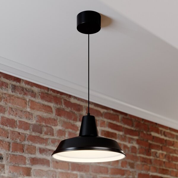 Luminex Lampă suspendată Class, negru/negru, reglabil, Negru, Camera de zi / sufragerie, Metal