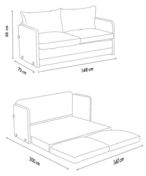 Canapea extensibilă Sagoretti XL (Bej). 1107013