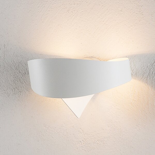 Selène Aplică de perete albă Scudo, reglabil, Alb, Hol, Metal, Design, Perete forme speciale