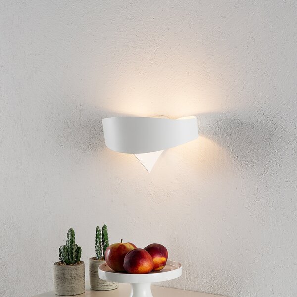 Selène Aplică de perete albă Scudo, reglabil, Alb, Hol, Metal, Design, Perete forme speciale