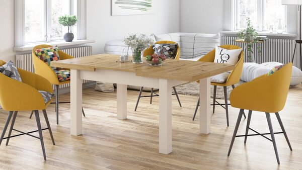 Mazzoni ROYAL Stejar Artisan/Bej (Șampanie) - MASĂ EXTENSIBILĂ PÂNĂ LA 2,7 m