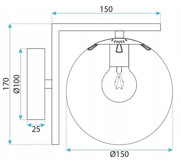 Lampa de perete G101-1W Black White