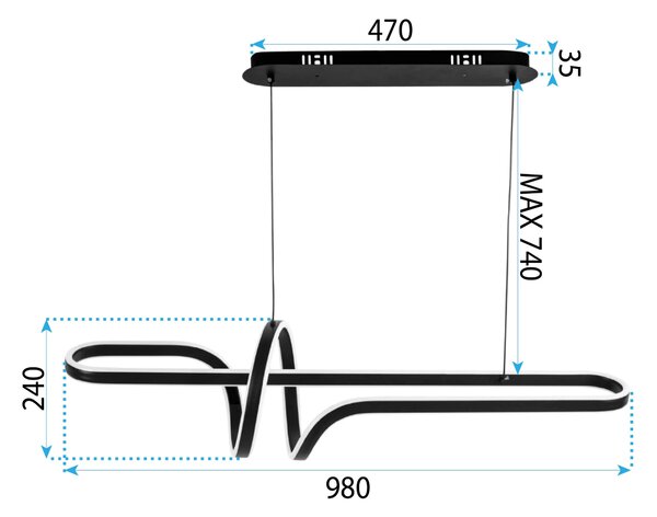 Lampa LED G038-CP Black