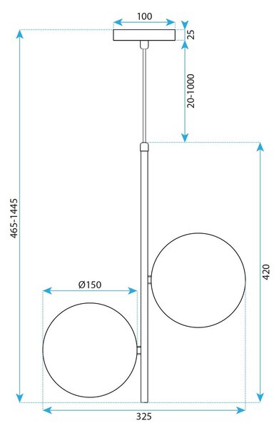 Lampă suspendată G118-2CP Gold