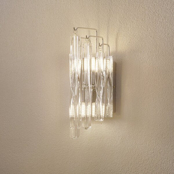 Schuller Valencia Aplică de perete Manacor din sticlă cristal cu LED, Transparent, Camera de zi / sufragerie, Cristal, Modern