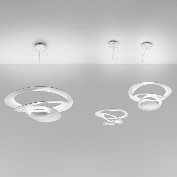Artemide Pirce Micro - lampă suspendată LED în alb, reglabil, Alb, Camera de zi / sufragerie, Metal, Design