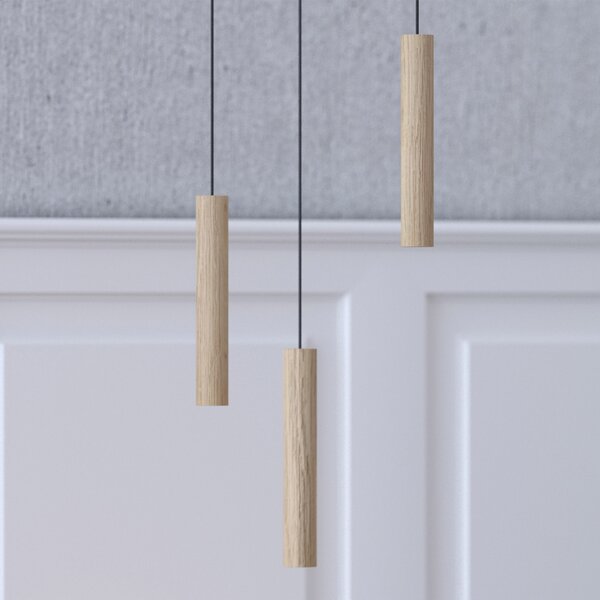 UMAGE Chimes Tall lampă pendul LED stejar deschis, Lemn, Camera de zi / sufragerie, Lemn, Scandinavă