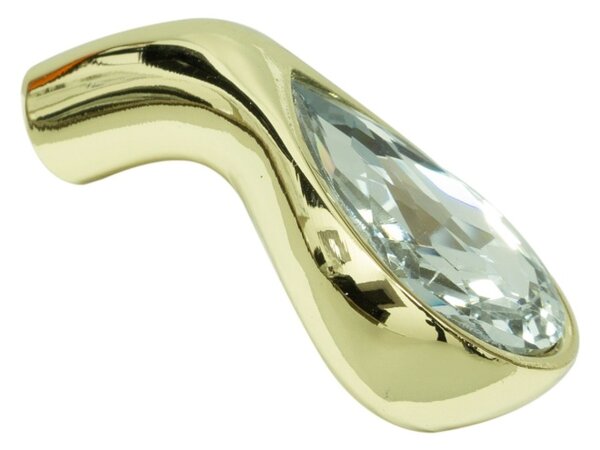 Buton cristal model HIRAM, finisaj auriu lucios/transparent