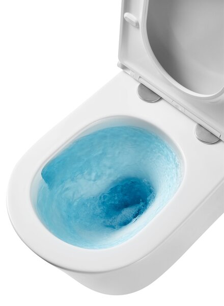 Invena Limnos vas wc cu capac soft-close agăţat fără margine cu spălare turbionară alb lucios CE-93-001