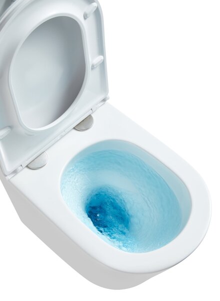 Invena Limnos vas wc cu capac soft-close agăţat fără margine cu spălare turbionară alb lucios CE-93-001