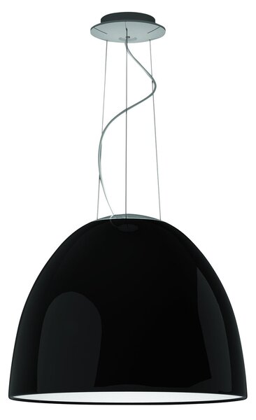Artemide Nur Gloss lampă suspendată, negru lucios, reglabil, Negru, Camera de zi / sufragerie, Metal, Design