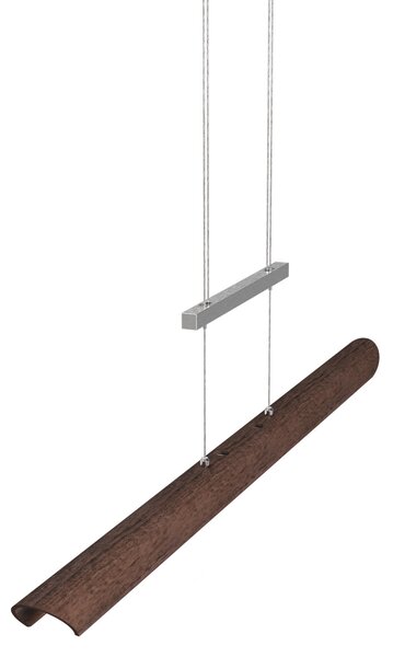Elobra Lampă pendul LED Colombia S, nuc, reglabil, Lemn, Camera de zi / sufragerie, Lemn, Modern