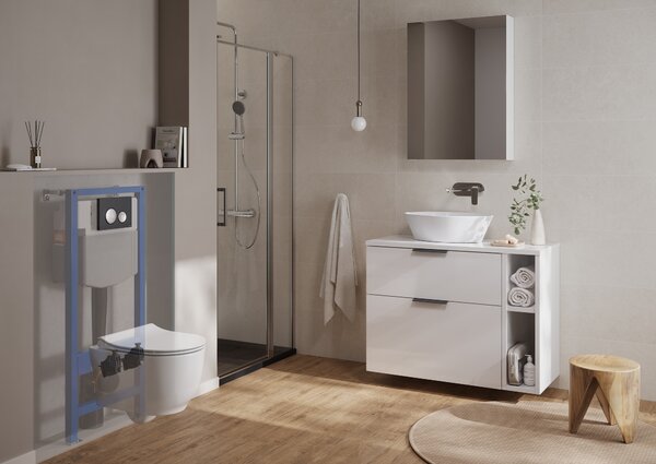 Cersanit Luna vas wc cu capac soft-close agăţat fără margine alb lucios S701-871
