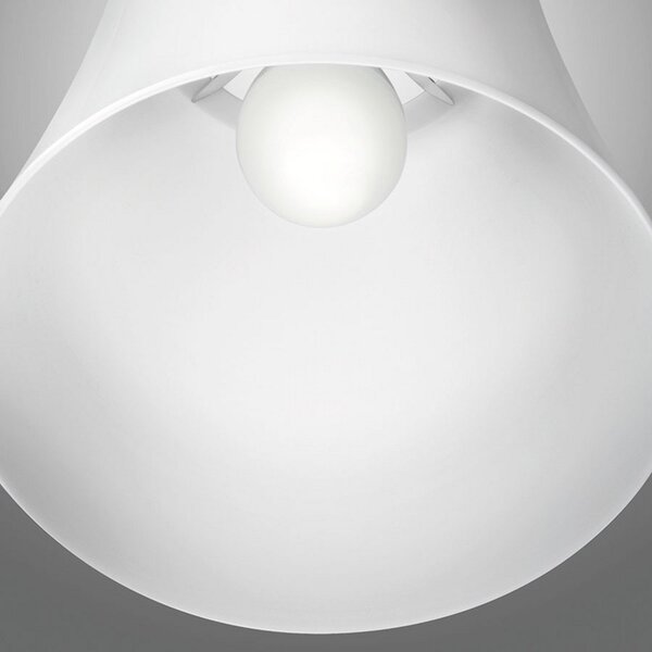 Foscarini Birdie piccola lampă suspendată, alb, reglabil, Alb, Camera de zi / sufragerie, Plastic, Design