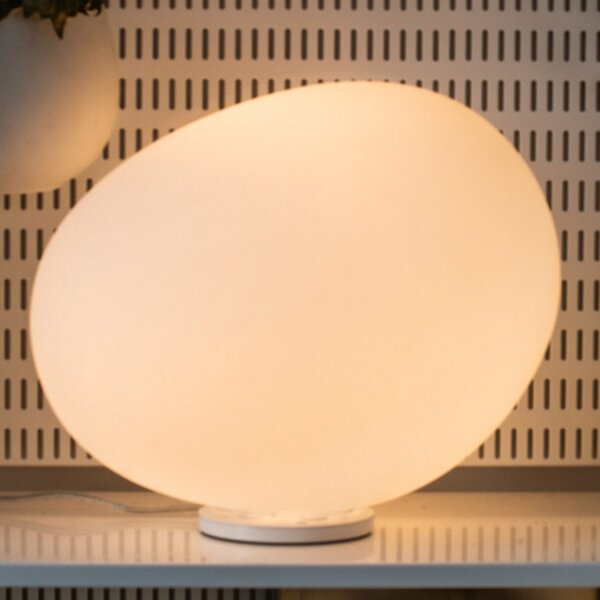 Foscarini Lampa de masă Gregg grande dimabilă, reglabil, Alb, Camera de zi / sufragerie, Sticlă, Design