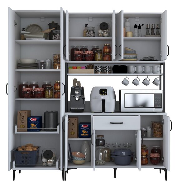 Set dulapuri bucătărie Jenaretta 33 (alb + negru). 1107096