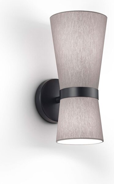 Knapstein Aplică de perete Yuna-W negru/foggy grey, mobilă, reglabil, Gri, Camera de zi / sufragerie, Țesătură / Textil, Modern