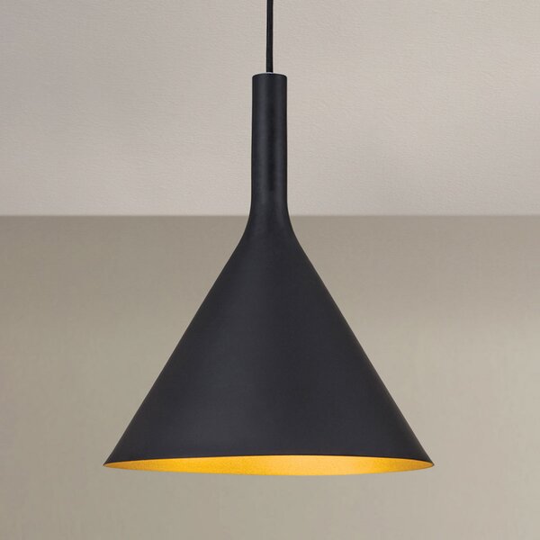 ORION Lampă pendul Gunda, 25 cm, reglabil, Negru, Camera de zi / sufragerie, Metal, Modern