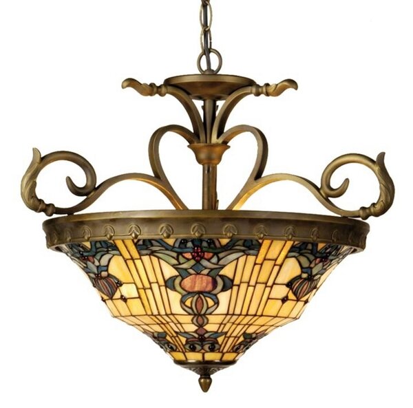 Lampă suspendată Anthia 2, stil Tiffany