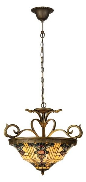 Lampă suspendată Anthia 2, stil Tiffany