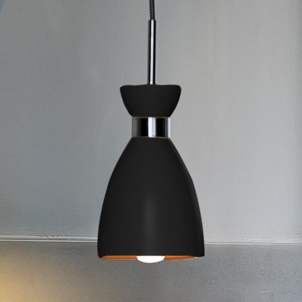 FARO BARCELONA Lampă pendul Retro, negru, Negru, Camera de zi / sufragerie, Metal, Modern
