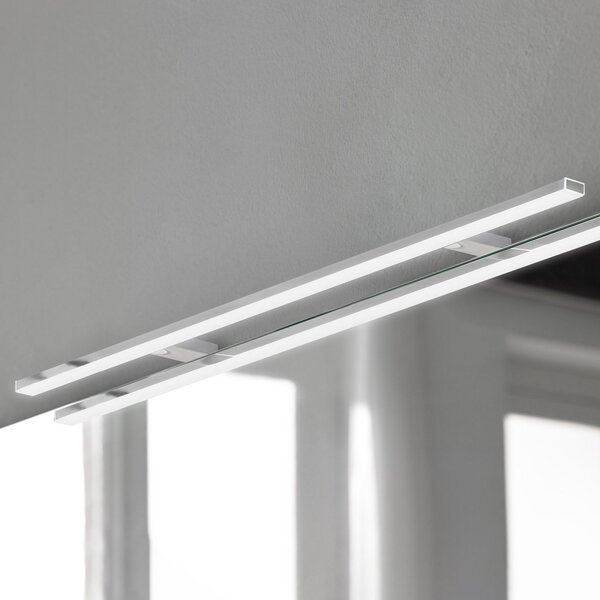 Ebir Esther 2 LED oglindă cu lumină, cromată, lățime 80 cm, Metalic, Baie, Plastic, Modern