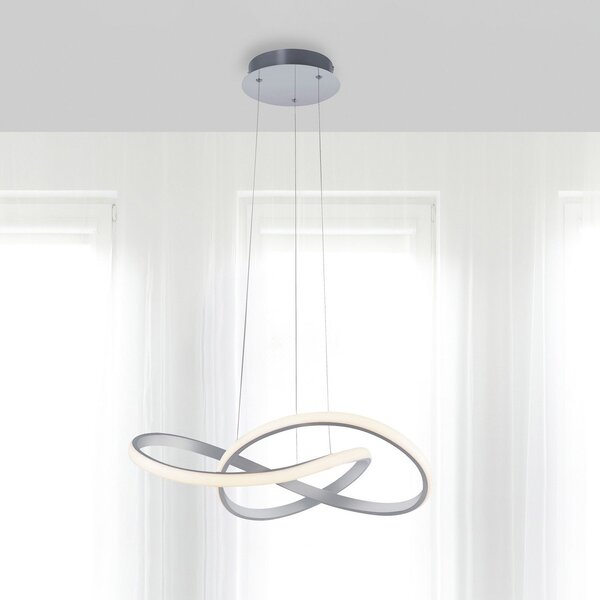JUST LIGHT. GmbH Lampă suspendată LED Maria, dimabil, aluminiu, reglabil, Metalic, dormitor, Aluminiu, Modern