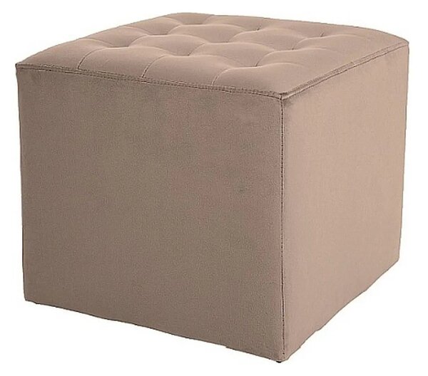 Taburet LORI, stofa catifelata bej deschis - Bluvel 28, 39x39x34 cm