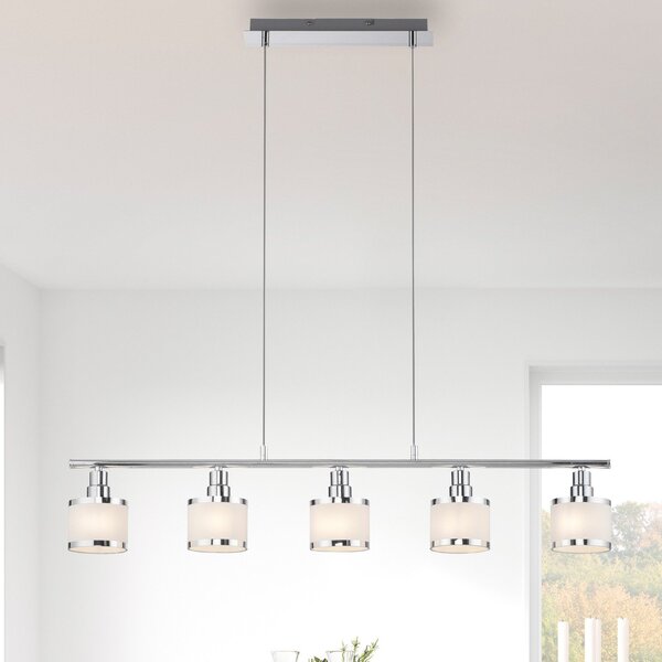 JUST LIGHT. GmbH Lampă suspendată Accor, versiune cu cinci lumini, reglabil, Metalic, Camera de zi / sufragerie, Metal