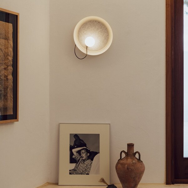 Milan Iluminación Aplică de sârmă Ø 38 cm, culoare nurcă, reglabil, Bej, Camera de zi / sufragerie, Metal, Design