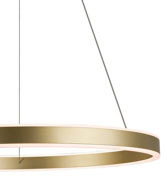 SLV Lampă suspendată LED One 60, alamă, Ø 60 cm, lumină orientabilă în sus/jos,, reglabil, Auriu / Alamă, Camera de zi / sufragerie, Metal, Modern
