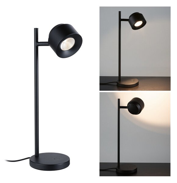 Paulmann Puric Pane I lampă de masă LED, h=40 cm, reglabil, Negru, Camera de zi / sufragerie, Metal, Modern