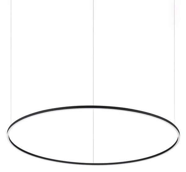 IDEAL LUX Ideal Lux Lampă suspendată cu LED Oracle Slim negru 3.000K Ø 150 cm, Negru, Camera de zi / sufragerie, Metal, Modern