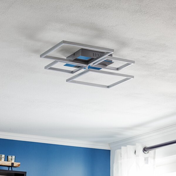 Briloner Plafonieră cu LED, CCT, 4 lumini, aluminiu, reglabil, Metalic, Camera de zi / sufragerie, Metal, Modern, Plafon cu flacără multiplă