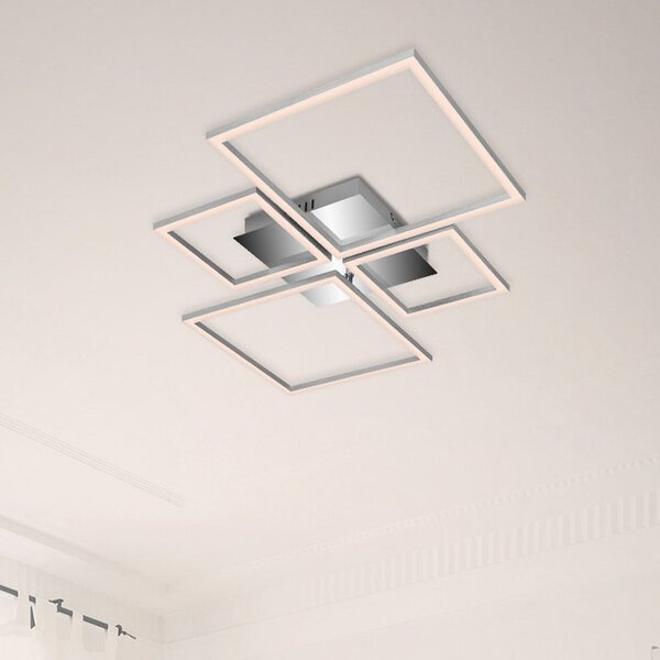Briloner Plafonieră cu LED, CCT, 4 lumini, aluminiu, reglabil, Metalic, Camera de zi / sufragerie, Metal, Modern, Plafon cu flacără multiplă