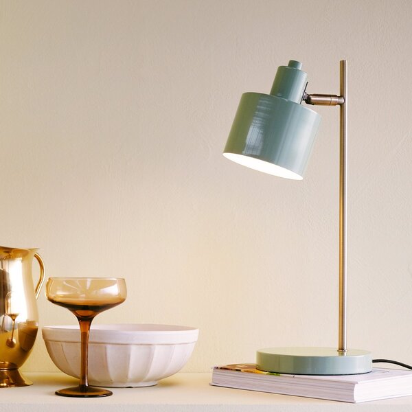 Dyberg Larsen Lampă de masă Ocean, măslin, înălțime 43 cm, metal, Verde, Camera de zi / sufragerie, Metal, Design