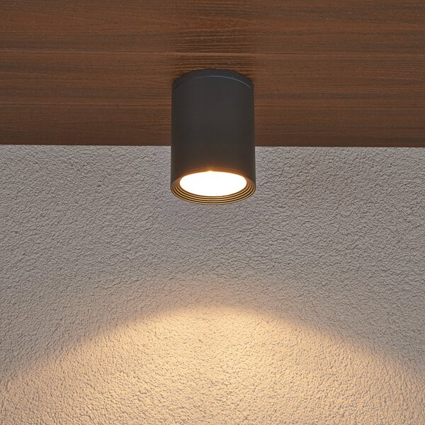 Lampă de Exterior Lucande, Minna, Negru, Balcon, Aluminiu, Modern